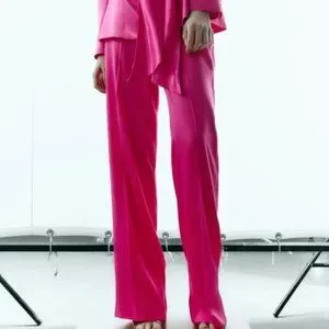 Zara | Pants & Jumpsuits | Zara Fuchsia Hot Pink Elastic